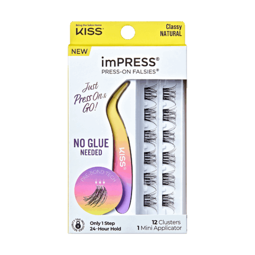 imPRESS Falsies Self Adhesive Eyelashes, 12 Lash Clusters + Applicator - Classy
