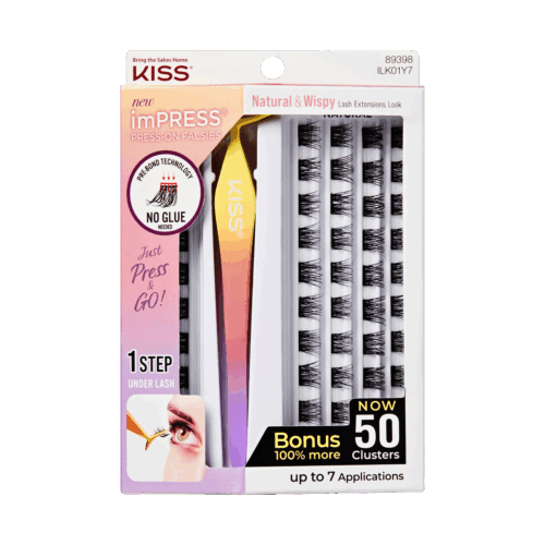imPRESS Falsies Self Adhesive Eyelashes, 50 Lash Clusters - Natural & Wispy