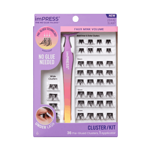 imPRESS Falsies Pre-Glued Lash Clusters Kit - Faux Mink Volume