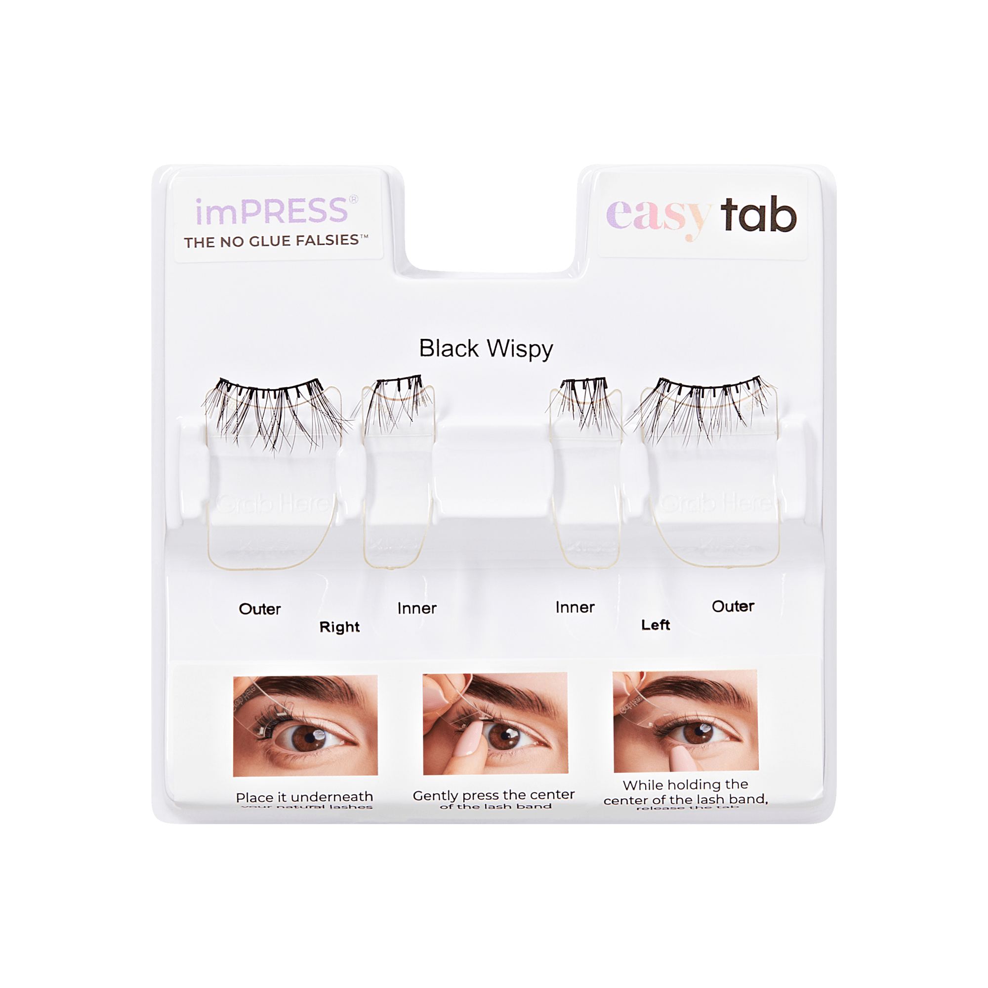 imPRESS Falsies easy tab Self Adhesive Eyelashes– Black Wispy - Image 6