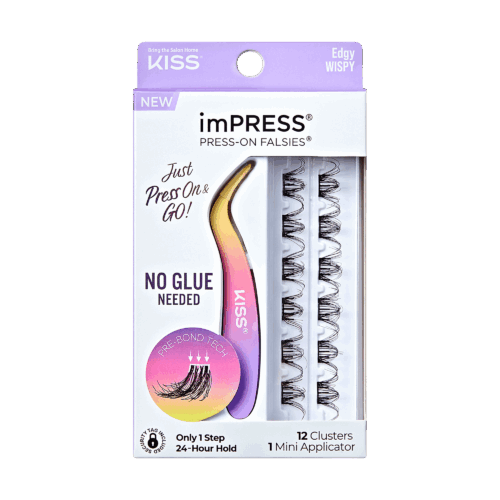 imPRESS Falsies Self Adhesive Eyelashes, 12 Lash Clusters + Applicator - Edgy