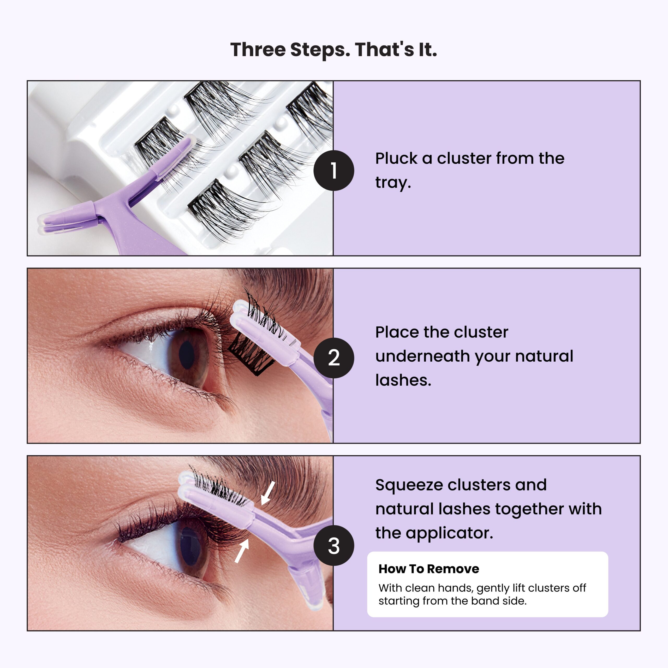 imPRESS+ Press On Self Adhesive Eyelashes, 42 Lash Clusters - Soft Natural - Image 8