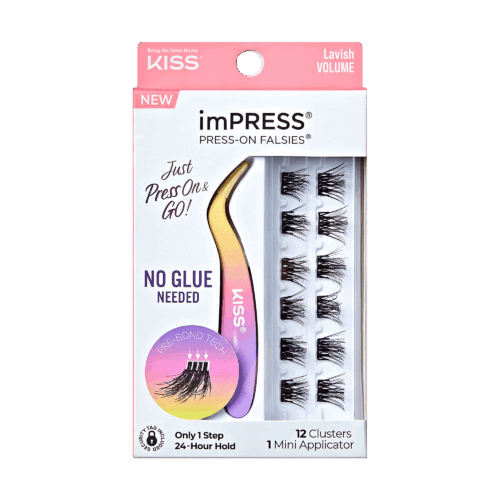imPRESS Falsies Self Adhesive Eyelashes, 12 Lash Clusters + Applicator – Lavish