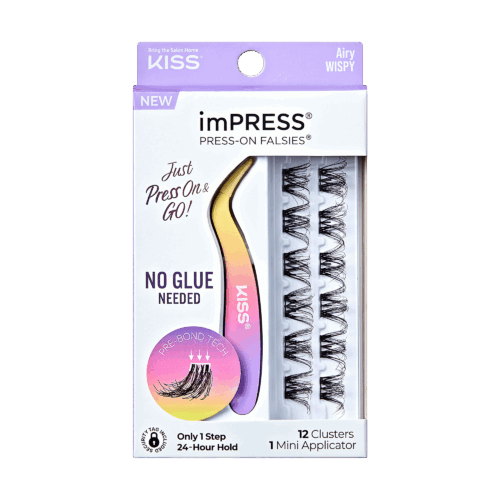imPRESS Falsies Self Adhesive Eyelashes, 12 Lash Clusters + Applicator - Airy